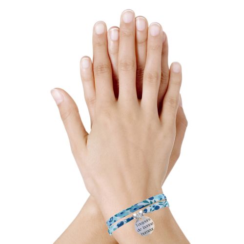 Bracelet Double Tour Lien liberty et Médaille Toujours de Bonne - LES POULETTES BIJOUX - Modalova