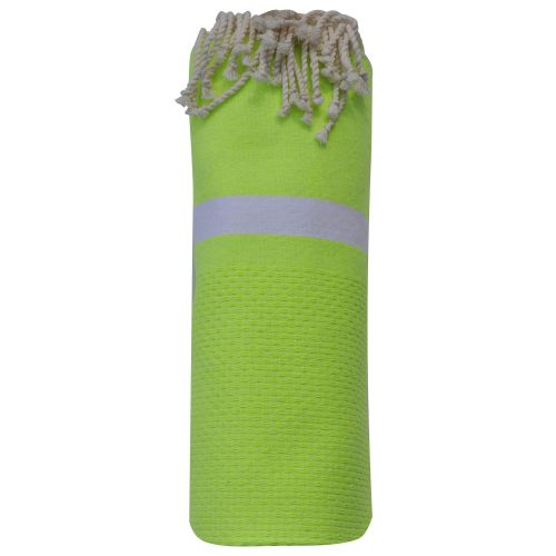 BIJOUX Fouta Drap Plage et Hammam Coton Nid d'Abeille Fluo avec Bande - LES POULETTES - Modalova