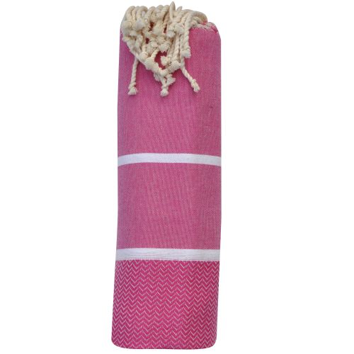 BIJOUX Fouta Drap Plage et Hammam Coton Chevrons Deux Bandes Blanches - LES POULETTES - Modalova