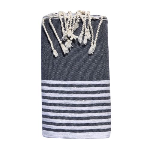 BIJOUX Grand Fouta Drap Plage et Hammam Coton Petites Rayures Lurex Ar - LES POULETTES - Modalova