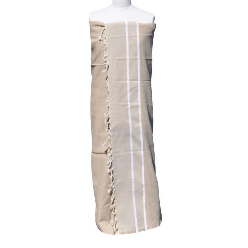 BIJOUX Grand Fouta Drap Plage et Hammam Coton Chevrons Deux Bandes Bla - LES POULETTES - Modalova