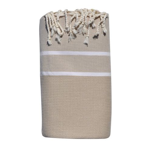 BIJOUX Grand Fouta Drap Plage et Hammam Coton Chevrons Deux Bandes Bla - LES POULETTES - Modalova