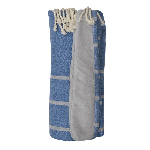 BIJOUX Fouta Eponge Gris Clair Coton aux Lignes Gris Clair 100 x - LES POULETTES - Modalova