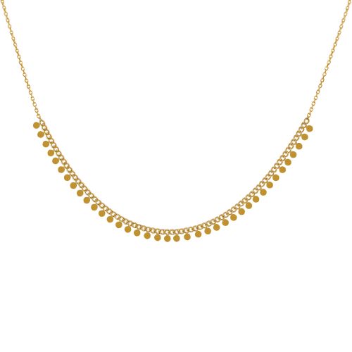 Collier Plaqué Mailles Gourmettes et Petites Breloques Rondes - LES POULETTES BIJOUX - Modalova