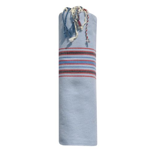 BIJOUX Fouta Drap Plage et Hammam Coton Madras Ciel 100 x 200cm - LES POULETTES - Modalova