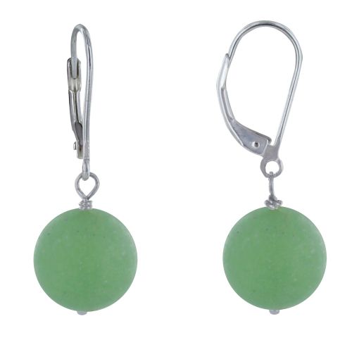 Boucles d'Oreilles Dormeuse Argent 925 et Perle d'Aventurine Dépolie - LES POULETTES BIJOUX - Modalova