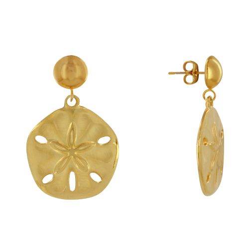 Boucles d'Oreilles Laiton Doré Rond Coloré et Dollar des Sables - LES POULETTES BIJOUX - Modalova