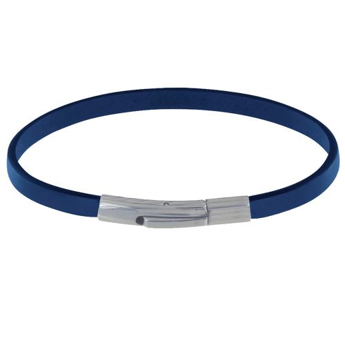 Bracelet Homme Cuir Simple Fermoir Acier Inoxydable - 19cm - Bl - LES POULETTES BIJOUX - Modalova