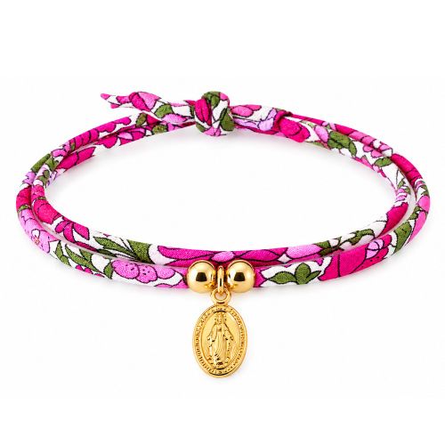 Bracelet Double Tour Lien liberty et Petite Médaille Vierge Mir - LES POULETTES BIJOUX - Modalova