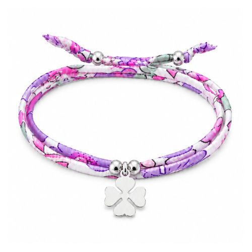 Bracelet Double Tour Lien liberty et Trèfle Argent 925 - Colors - LES POULETTES BIJOUX - Modalova