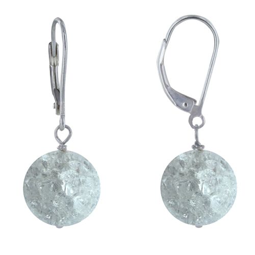 Boucles d'Oreilles Dormeuse Argent 925 et Perle de Cristal de R - LES POULETTES BIJOUX - Modalova