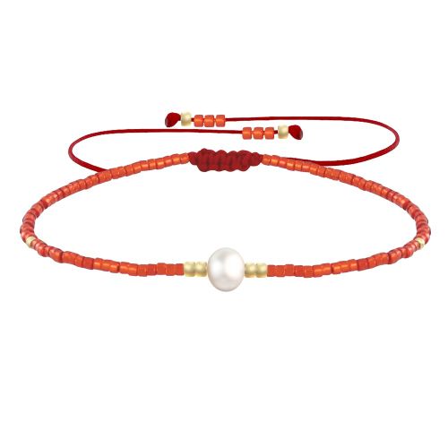Bracelet Lien Perle d'Eau Douce Blanche et Petites Perles Brill - LES POULETTES BIJOUX - Modalova