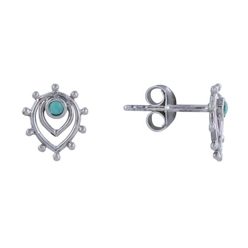 Boucles d'Oreilles Clous Argent 925 Deux Gouttes Inversés et Pe - LES POULETTES BIJOUX - Modalova