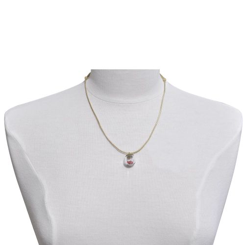 Collier Laiton Bulle et Billes Pâte de Verre Cristal - LES POULETTES BIJOUX - Modalova