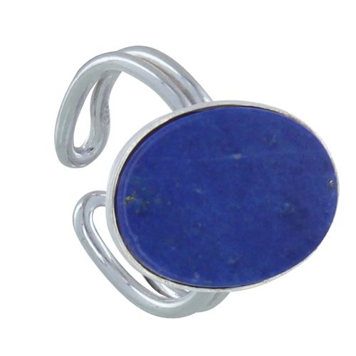 Bague Argent Ovale de Lapis Lazuli - taille 52 - LES POULETTES BIJOUX - Modalova