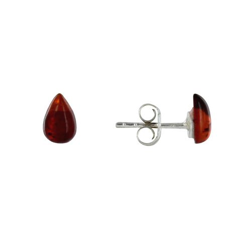 Boucles d'Oreilles Clous Argent Petite Goutte d'Ambre - LES POULETTES BIJOUX - Modalova