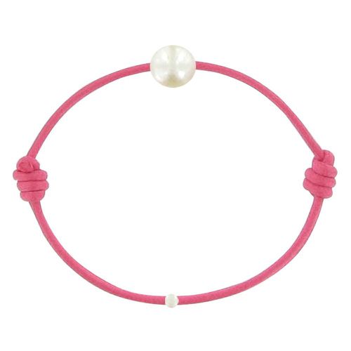 Bracelet La Perle de Culture Blanche des Poulettes - Classics - Fuchsia - LES POULETTES BIJOUX - Modalova