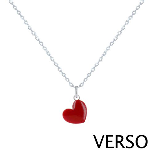 Collier Argent 925 Mini Coeur Émaillé - taille 40 cm - LES POULETTES BIJOUX - Modalova