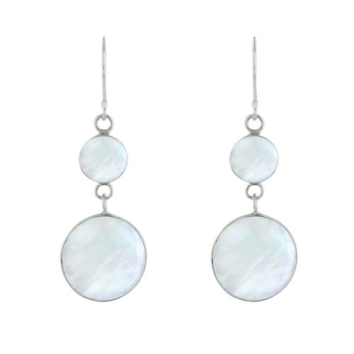 Boucles d'Oreilles Argent 925 Grosse et Petite Pastilles de Nac - LES POULETTES BIJOUX - Modalova