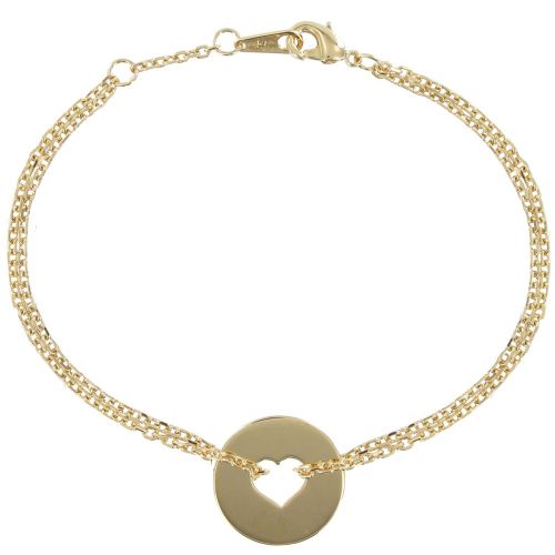 Bracelet Plaqué Or Coeur et Cercle - LES POULETTES BIJOUX - Modalova