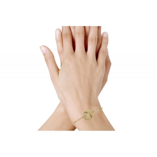 Bracelet Plaqué Or Coeur et Cercle - LES POULETTES BIJOUX - Modalova