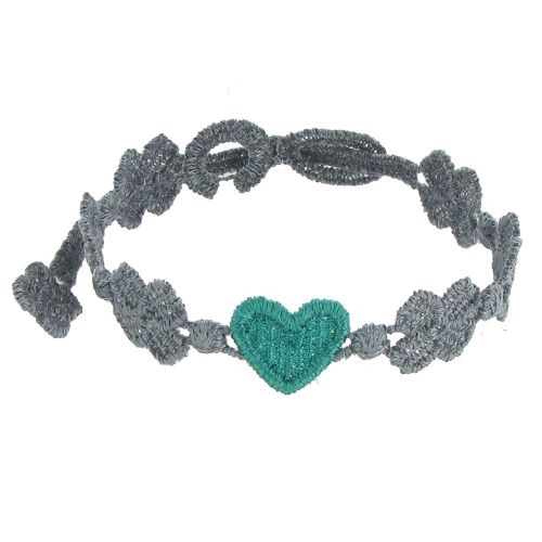 V Cruciani Bracelet Dentelle You Star Gris Foncé Coeur Fon - LES POULETTES BIJOUX - Modalova