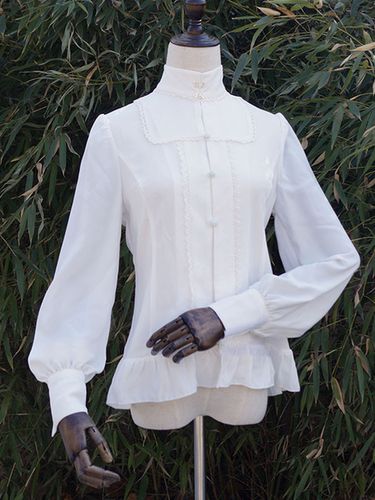 Sweet Lolita chemisiers blancs manches longues en mousseline de soie Ruffles Lolita chemises Dguisements Halloween - Milanoo - Modalova