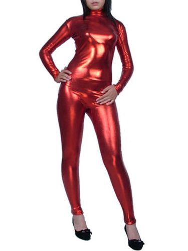 Toussaint Cosplay Combinaison rouge de zentai mtallis brillant collant sans gants Dguisements Halloween - Milanoo FR - Modalova