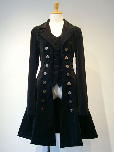 Manteau lolita gothique en velours ctel double boutonnage Faux 2 pices pardessus en pliss Lolita Dguisements Halloween - Milanoo - Modalova