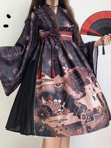 Kimono Lolita OP Robe arcs manches longues Lolita One Piece Robes - Milanoo FR - Modalova
