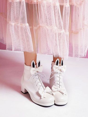 Sweet Lolita Boots Bunny Ear Bows Bout rond Chaussures Lolita en cuir - Milanoo - Modalova