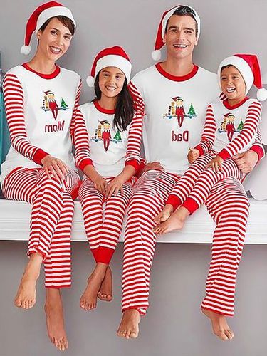 Pyjama de Nol en famille Ensemble de pantalons imprim floral en polyester Ensemble de pyjama de famille rouge - Milanoo FR - Modalova