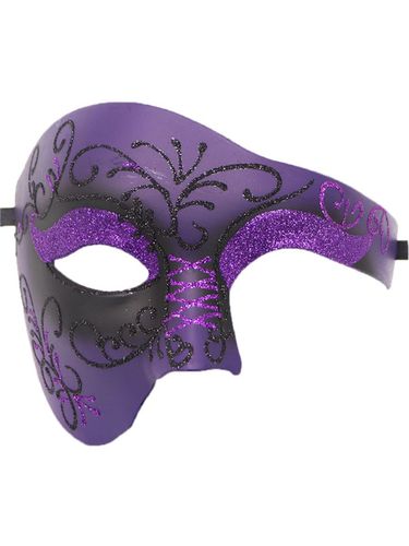 Masque De Carnaval Violet Adultes Accessoires De Costumes Cosplay De Mascarade En Plastique Violet Vintage Dguisement - Milanoo FR - Modalova