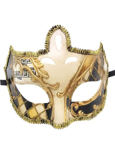 Masque De Carnaval Or Pour Adultes Accessoires De Costumes Cosplay De Mascarade En Plastique Noir Dguisement - Milanoo FR - Modalova