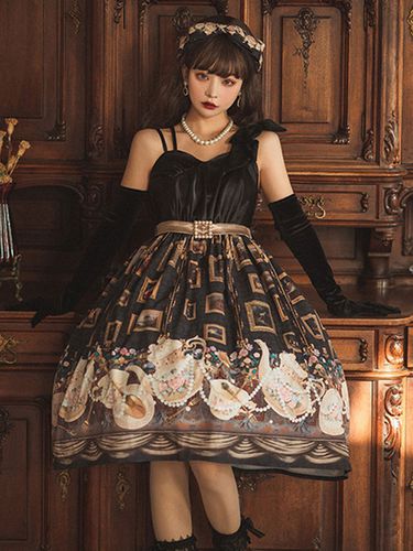 Robe gothique Lolita JSK bordeaux sans manches en polyester jupe de pull dcontracte quotidienne robe Lolita fonce - Milanoo FR - Modalova