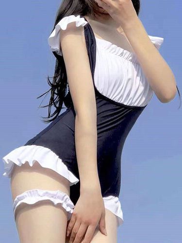 Dark Navy Lolita Outfits Maillot de bain sans manches volants - Milanoo FR - Modalova