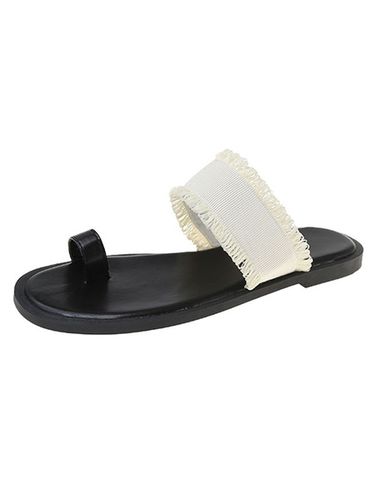 Sandales plates en cuir PU à enfilers, bout rond - milanoo.com - Modalova