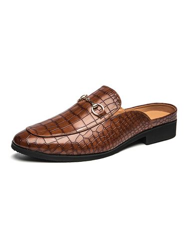 Chaussures Mocassins pour Hommes Slip-On Dtails Mtalliques Bout Rond Cuir PU - Milanoo FR - Modalova