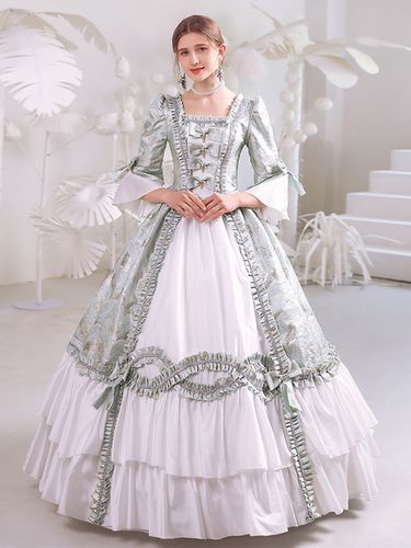 Blanc Rtro Costumes s Polyester Marie Antoinette Costume Robe Gothique 18me Sicle Costume - Milanoo - Modalova