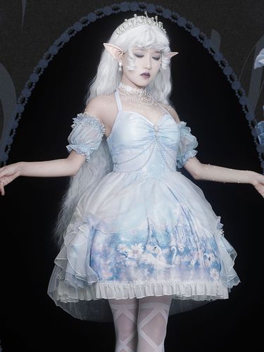 Robes Lolita Tea Party Style Lolita Jupe Arcs Sans Manches Polyester Classique Imprim Animal Bleu Ciel Clair - Milanoo - Modalova