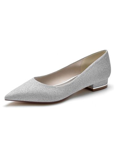 Chaussures de maries en tissu paillet bout pointu chaussures de marie plates - Milanoo - Modalova