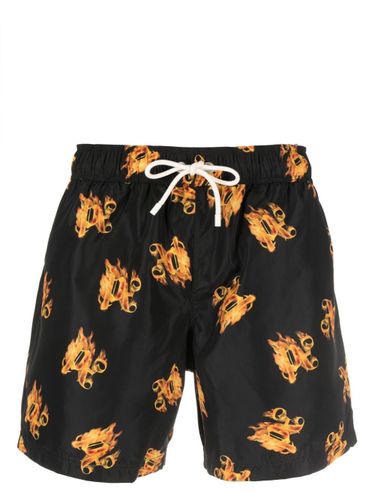 Palm Angels Swim Shorts With Logo - Palm Angels - Modalova
