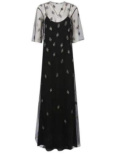 Fendi Embroidered Tulle Maxi Dress - Fendi - Modalova