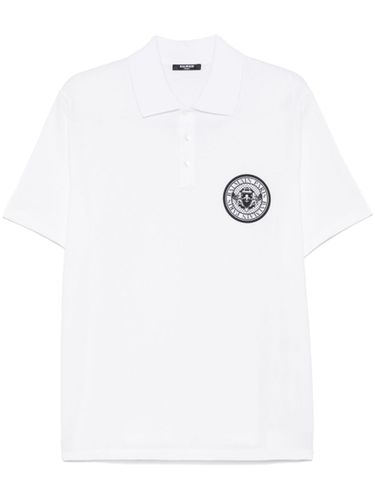 Cotton Short-Sleeved Polo Shirt With Buttons - Balmain - Modalova
