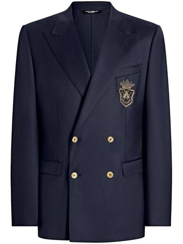 Blazer With Logo Application - Dolce & Gabbana - Modalova