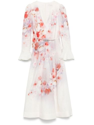 Crush Printed Linen Long Dress - Zimmermann - Modalova