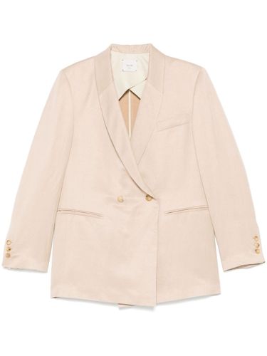 Linen Blend Double-Breated Jacket - Alysi - Modalova