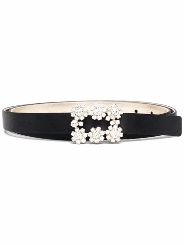 Flower Strass Buckle Satin Belt - Roger Vivier - Modalova
