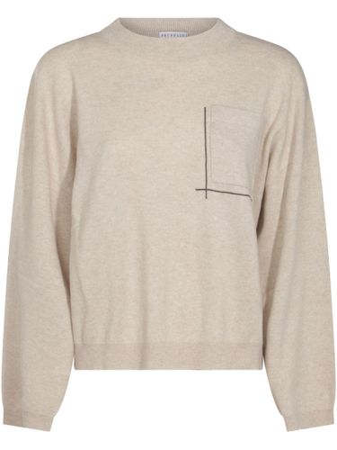 Silk And Wool Blended Sweater - Brunello Cucinelli - Modalova
