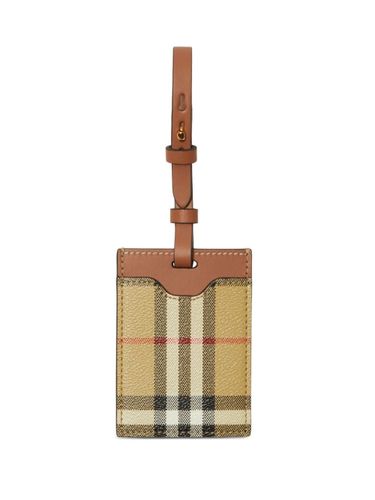 Check Motif Leather Luggage Tag - Burberry - Modalova